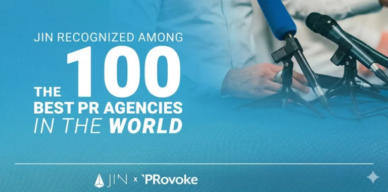JIN dans le classement des 100 meilleures agences RP au monde, publié par PRovoke Media