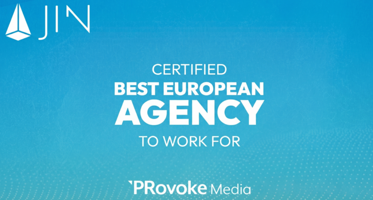 JIN certifiée meilleure agence européenne où travailler en 2026 par PRovoke Media