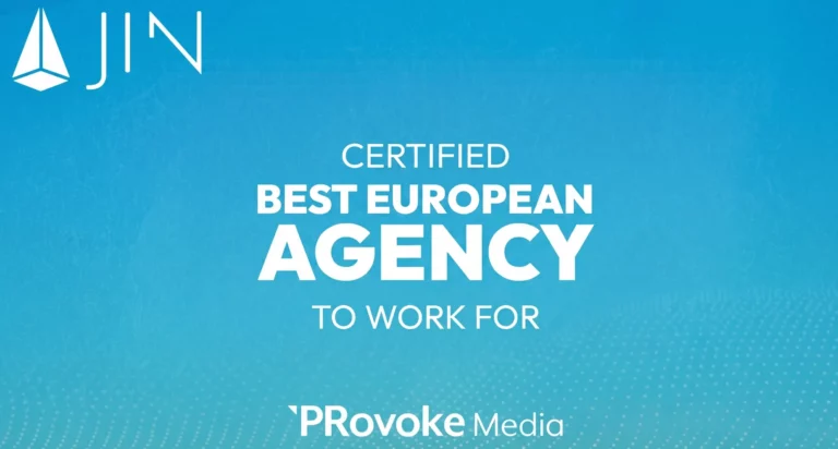 JIN certifiée meilleure agence européenne où travailler en 2026 par PRovoke Media